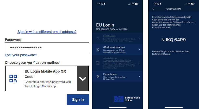 EU Login App QR-Code